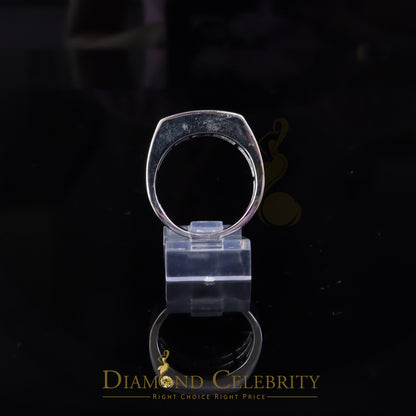 DiamondCelebritees Sterling Mens 0.81ct White Cubic Zirconia Silver Rectangle Fashion Ring Size 9