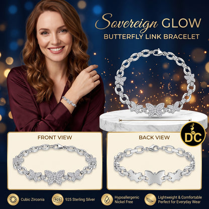 Diamondcelebritees 925 White Silver Multi Butterfly Link CZ Bracelet 1.69ct Cubic Zirconia SZ 7