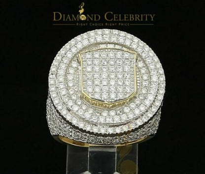 Yellow Sterling Silver11.50ct Cubic Zirconia Men Ring Gifts Size from 9.5 to 11