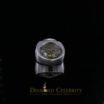 DiamondCelebritees 925 Sterling Silver 0.50CT Real Diamond White Men's Engagement Round Ring Size 9