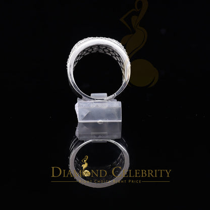 DiamondCelebritees Sterling White Silver 4.50ct Cubic Zirconia Band Fashion Men's Ring Size 9.5