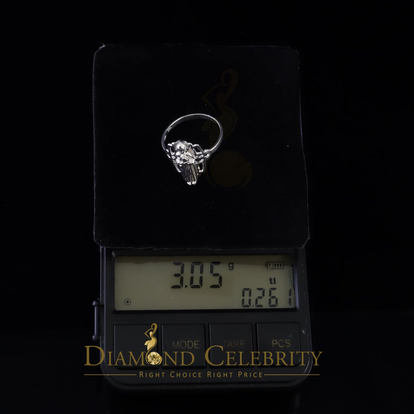 DiamondCelebritees Religious White 925 Sterling Silver St. Jude Women's Ring Size 9.5