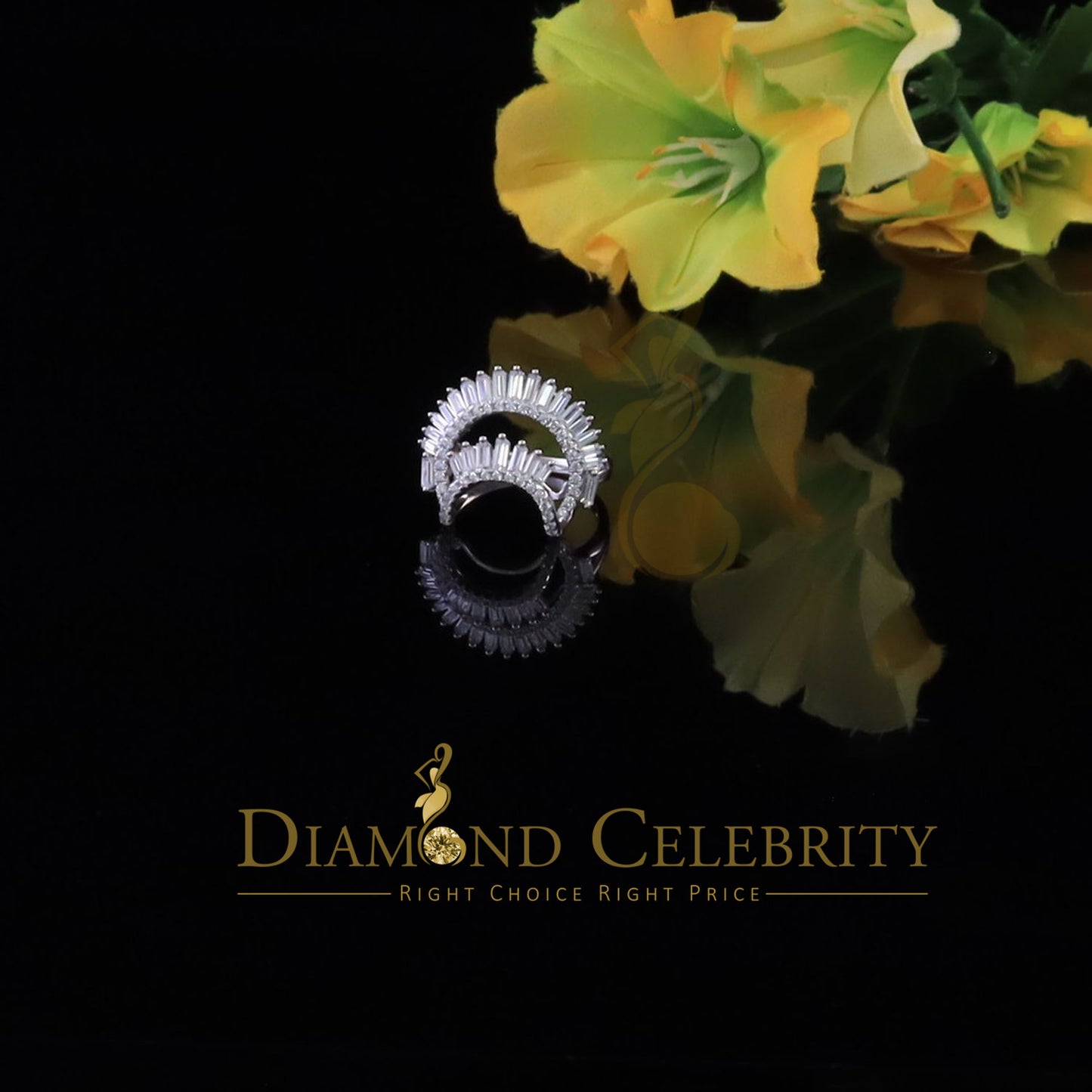 DiamondCelebritees 925 Sterling 1.25ct Cubic Zirconia White Silver Womens Ring Size 8