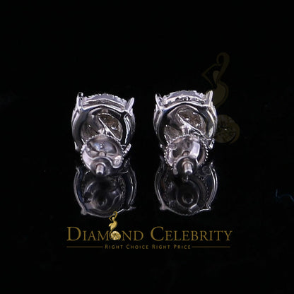 DiamondCelebritees 925 Sterling Silver 0.35ct Diamond For Women's/ Men's White Stud Round Earrings
