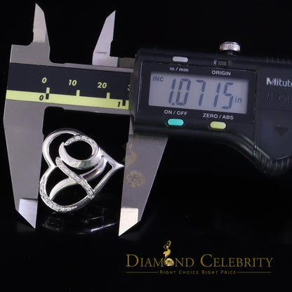 DiamondCelebritees White 925 Sterling Silver Heart and XO Shape Pendant 0.21ct Cubic Zirconioa