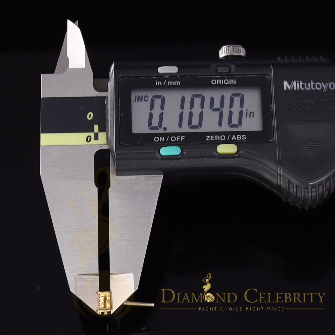 DiamondCelebritees 925 Sterling Silver 0.05ct Genuine Diamond Women's & Men's Yellow Square Earring