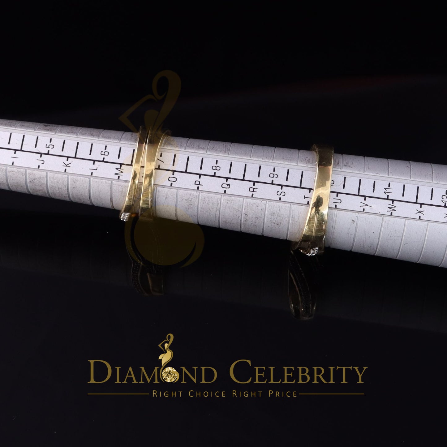 DiamondCelebritees 0.33CT Real Diamond Men's SZ 10 & Women's SZ 7 Trio Sterling Silver Yellow Ring