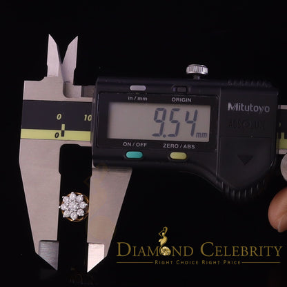 DiamondCelebritees FLORAL Earrings 10k Real Yellow Gold 1.00ct Vvs 'D' Color Genuine Moissanite