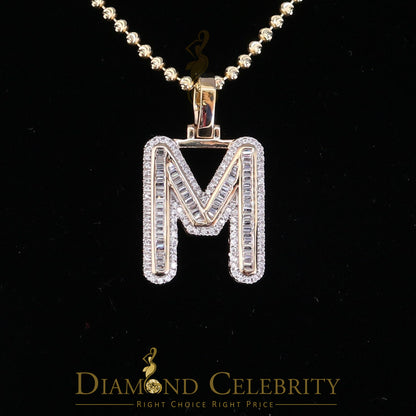 DiamondCelebritees Yellow Bugutte Initial All Alphabet Sterling Silver Pendant with Cubic Zirconia