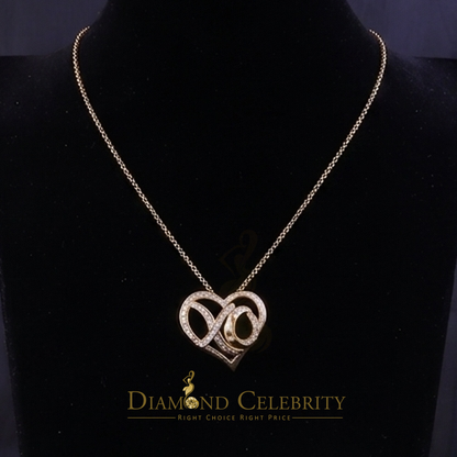 DiamondCelebritees  0.10ct Real Diamond Valentine Special "HEART" Pendant 925 Sterling Silver Yellow