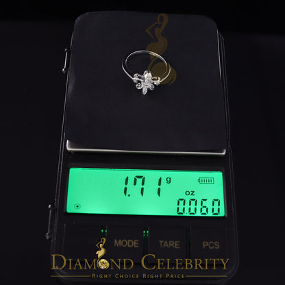 DiamondCelebritees 0.18ct Cubic Zirconia 925Sterling White Silver Saints Womens Fashion Ring Size 7