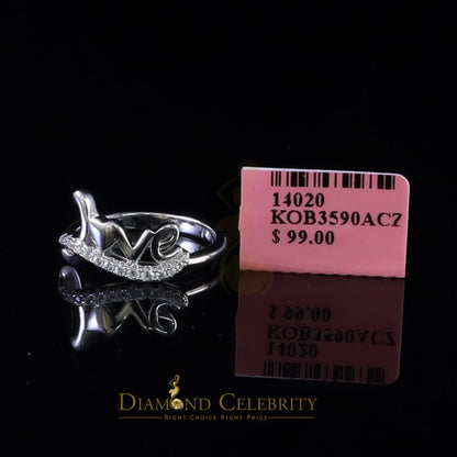 DiamondCelebritees White 925 Sterling Silver 0.25ct Cubic Zirconia Womens Engagement Love Ring SZ 6