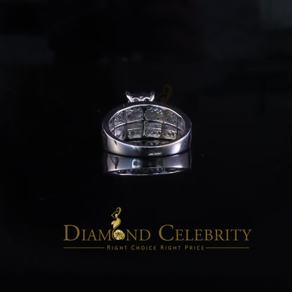 DiamondCelebritees Cinderella Rectangle Real 0.16ct Diamond 925 Silver White Womens Ring Size 8