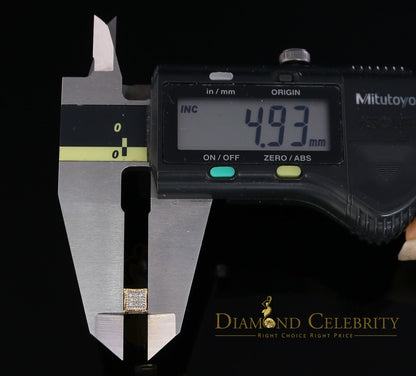 DiamondCelebritees 10K Real Yellow Gold with 0.05CT Real Micro Diamond Men's/Women's Stud Earring