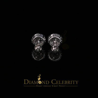 DiamondCelebritees  925 Sterling White Silver 1.86ct Cubic Zirconia Round Women's Stud Earrings