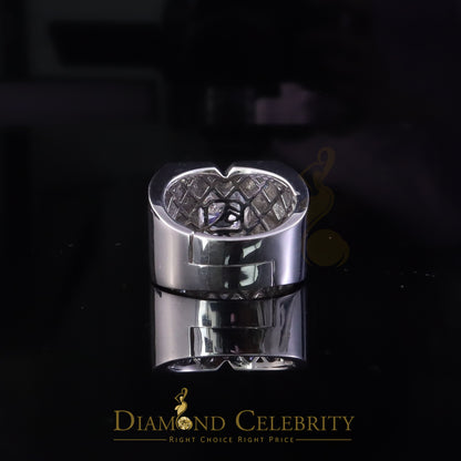 DiamondCelebritees 4.50ct Cubic Zirconia White 925 Silver Men's Adjustable Ring SZ From 9 to 11