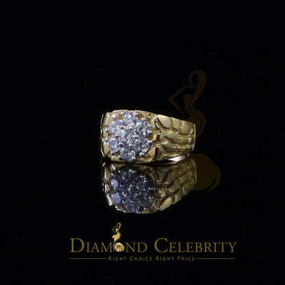 DiamondCelebritees 925 Yellow Sterling Silver 2.34ct Cubic Zirconia Promise Flower Ring Size 9