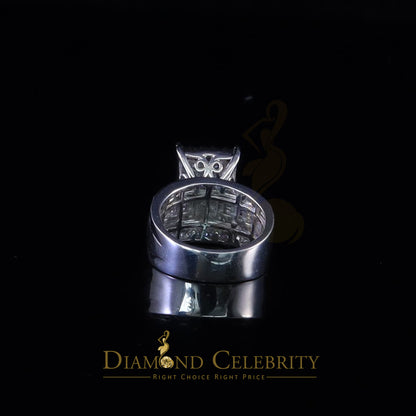DiamondCelebritees 925 Sterling White Silver Square 4.20ct Cubic Zirconia Womens Ring Size 8