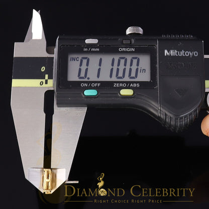 DiamondCelebritees 0.10ct Diamond Stud Earrings Yellow 925 Sterling Silver For Men's & Women's