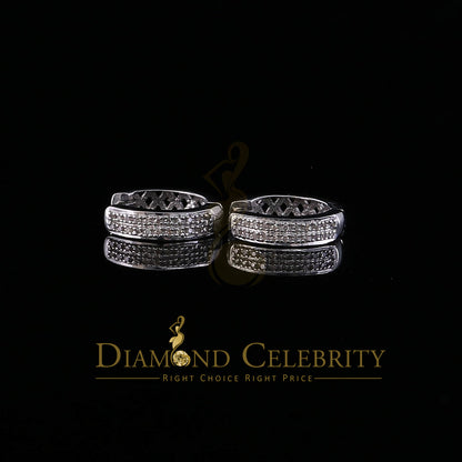 DiamondCelebritees 0.15ct Diamond 925 Sterling Silver White Hoop Stud Earrings For unisex