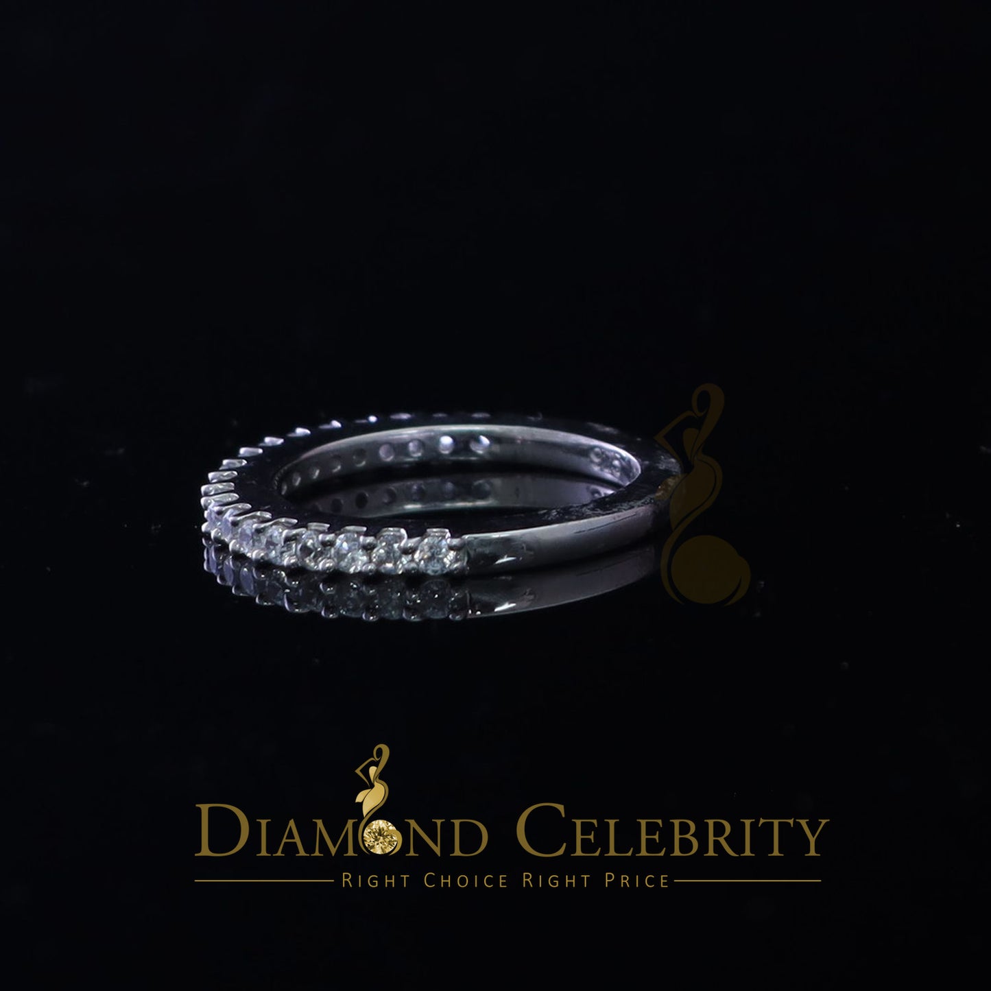 DiamondCelebritees 1.40ct Cubic Zirconia Sterling White Silver Round Engagement Women's Ring Size 7