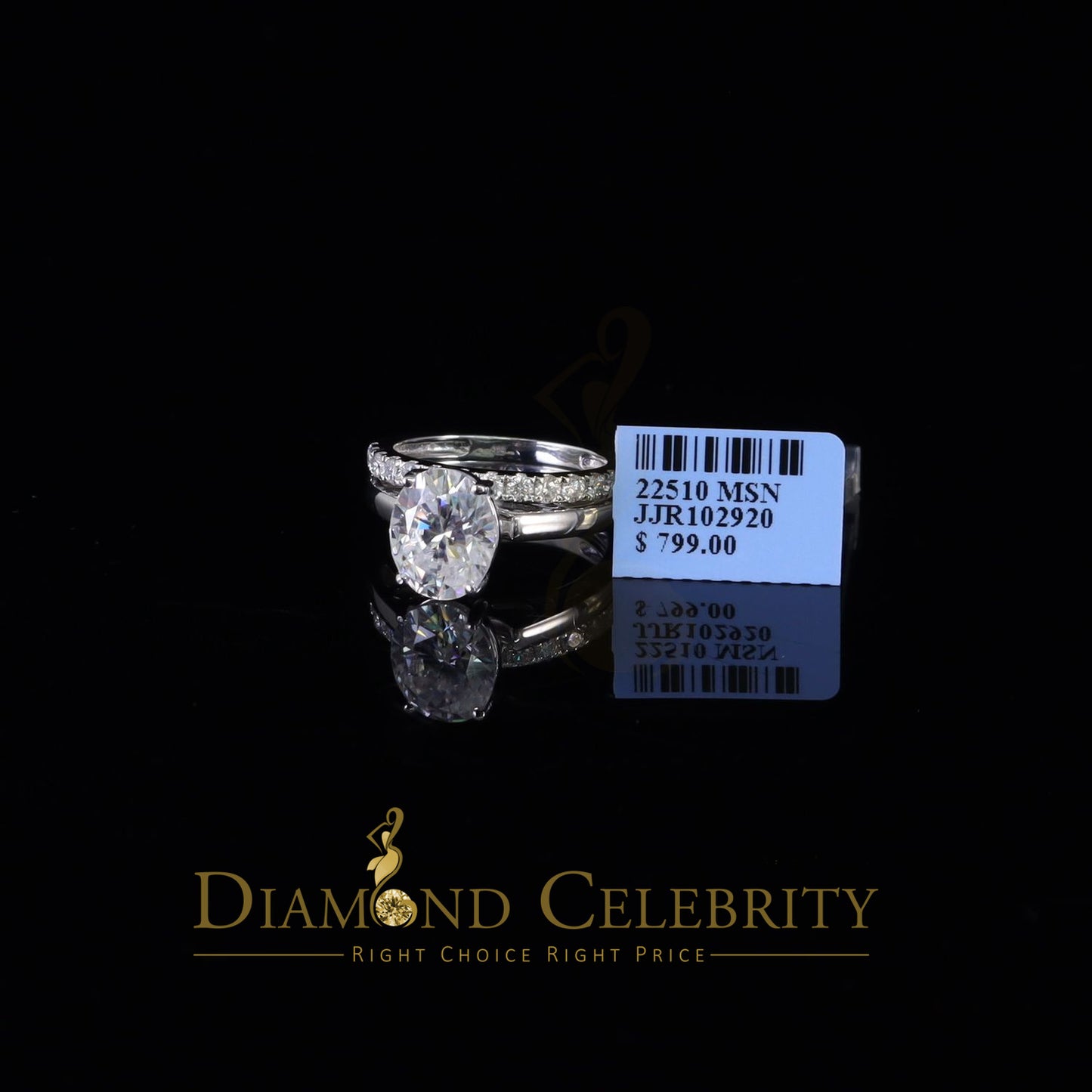 DiamondCelebritees Sterling Silver Mens/ Women Bridal Ring Oval Shape White 5.0ct Moissanite Size 8
