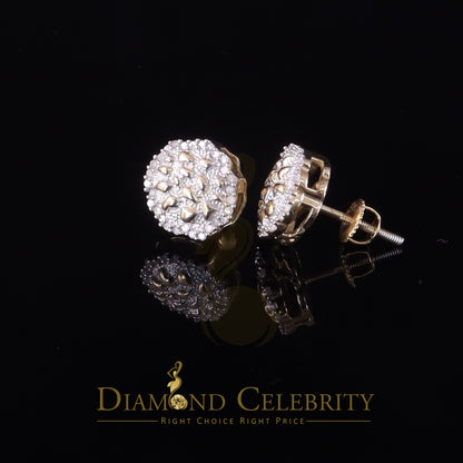 DiamondCelebritees 0.15ct Diamond 925 Sterling Yellow Silver for Men's /Womens Stud Nugget Earrings