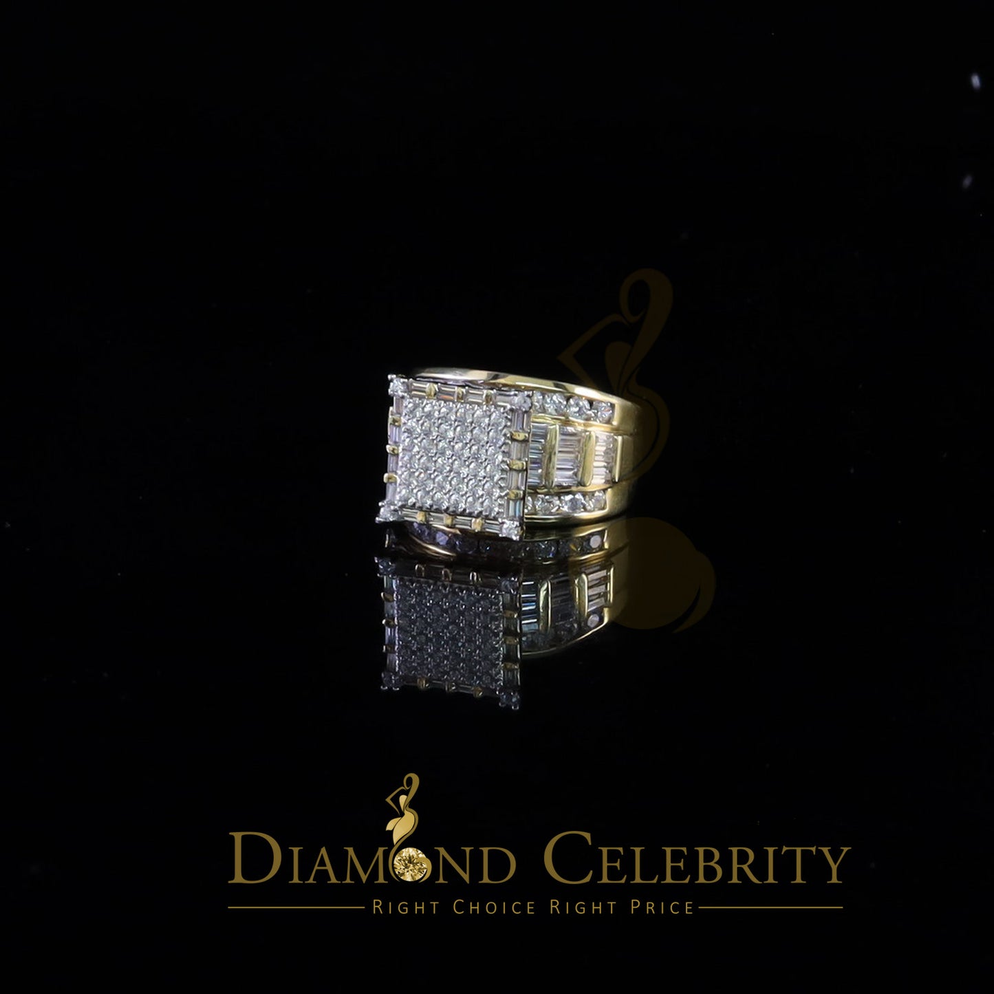 DiamondCelebritees 6.04ct Yellow Cubic Zirconia 925 Silver Engagement Square Womens Ring Size 8
