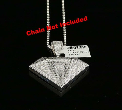 DiamondCelebritees  0.33ct Genuine Diamond Stones Diamond Shape 925 Sterling White Silver Pendant