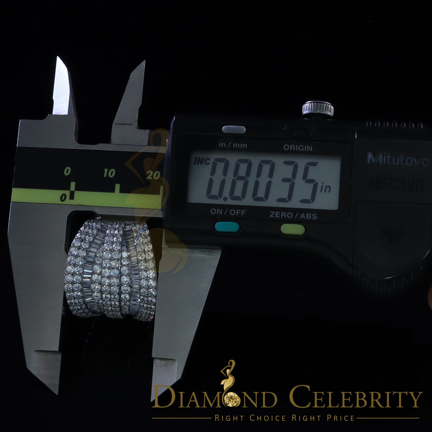 DiamondCelebritees 7.75ct Round/Baguette Cubic Zirconia Cocktail White Sterling Silver Ring Size 8