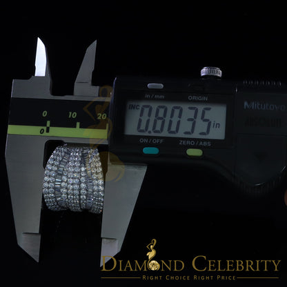 DiamondCelebritees 7.75ct Round/Baguette Cubic Zirconia Cocktail White Sterling Silver Ring Size 8