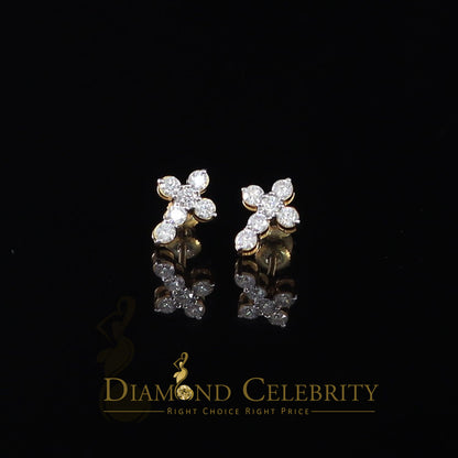 DiamondCelebritees 1.00ct Moissanite Yellow 925 Sterling Silver Women's Cross Earrings