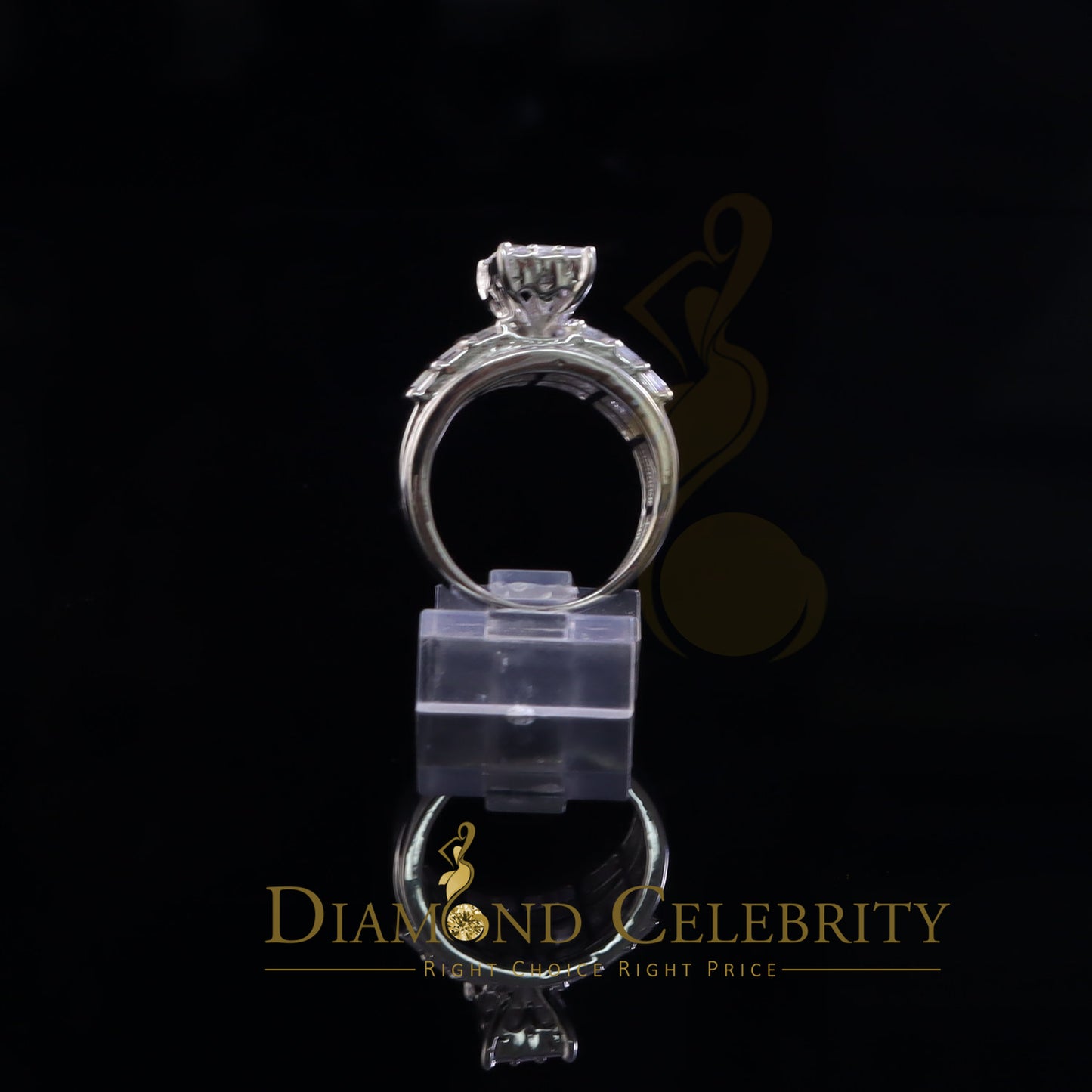 DiamondCelebritees 925 White Sterling Silver Cubic Zirconia 2.80ct Cinderella Womens Ring Size 7