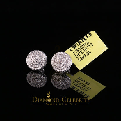 DiamondCelebritees 0.15ct Diamond 925 Sterling Silver White Round Earrings For Men 's / Women's