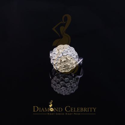 DiamondCelebritees 0.10CT Real Diamond 925 Sterling White Silver Womens Floral Ring Size 6.75
