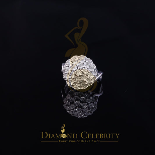 DiamondCelebritees 0.10CT Real Diamond 925 Sterling White Silver Womens Floral Ring Size 6.75