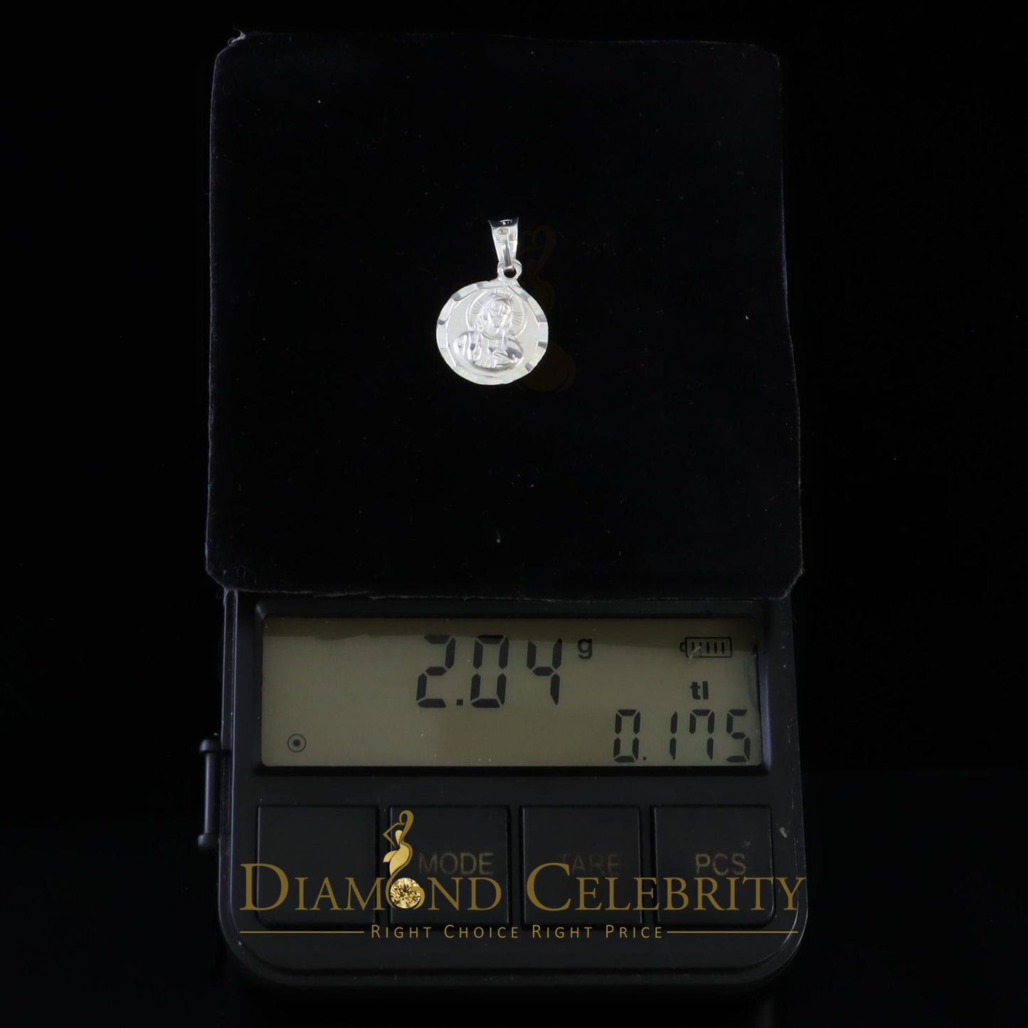 DiamondCelebritees 925 Sterling Silver Double Side Lady Guadalupe Men's/Women's Pendant Religious