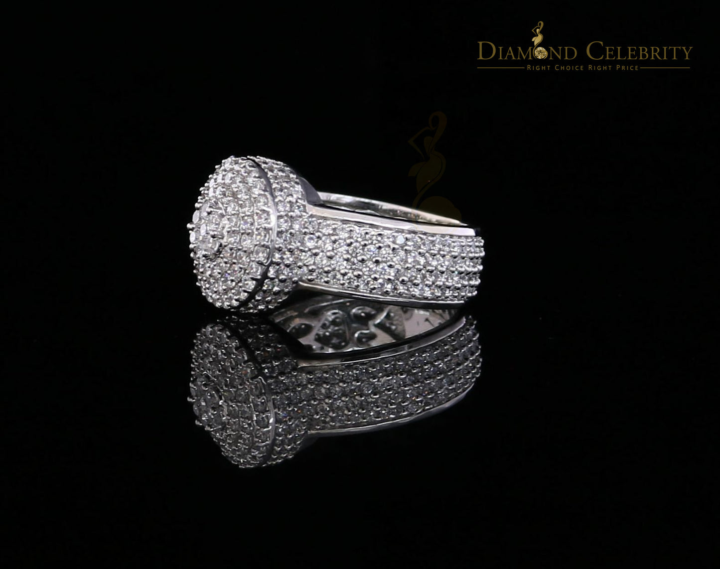 DiamondCelebritees Sterling White Silver Round-Shaped 4.75ct Cubic Zirconia Womens Ring Size 7.5