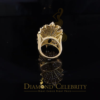 DiamondCelebritees 11.00ct Cubic Zirconia 925 Sterling Silver Yellow Cocktail Womens Ring Size 9