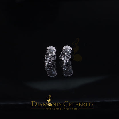 DiamondCelebritees Small 0.25ct Diamond 925 Silver White 6.50MM Men's & Women Jesus Stud Earring