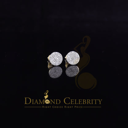 DiamondCelebritees 925 Sterling Silver Yellow 0.25ct Diamond For Men's/Women's Stud Round Earrings