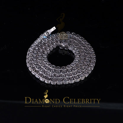DiamondCelebritees Tennis Necklace 925 Silver White Moissanite size 20 inch & Width 5.2mm