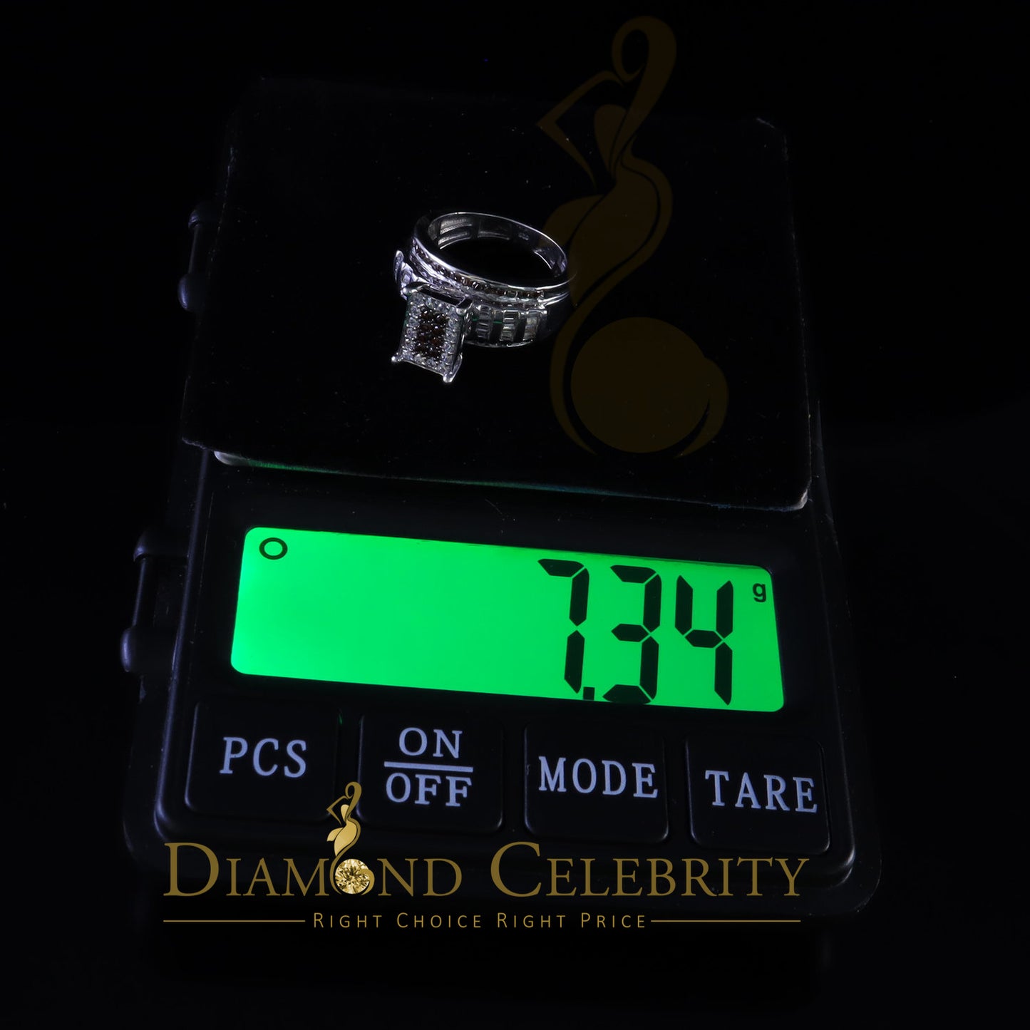 DiamondCelebritees 925 Sterling White Silver Square Shape Cubic Zirconia 1.50ct Womens Ring Size 7