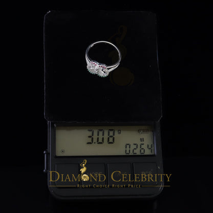 DiamondCelebritees Religious White Butterfly 925 Silver CZ Multi Stone Mother Mary Women Ring SZ10