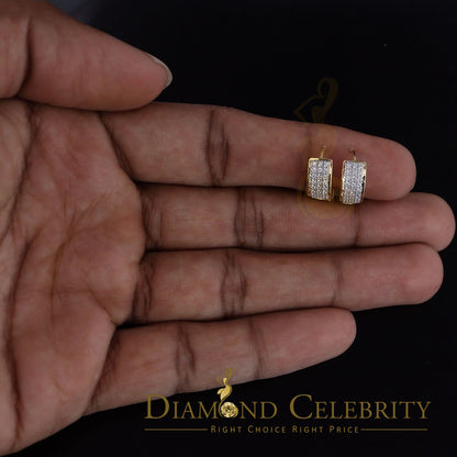 DiamondCelebritees Yellow 925 Sterling Silver 0.40ct Cubic Zirconia Women's & Men's Hoop Earrings