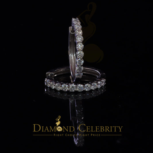 Diamondcelebritees 2.00ct Moissanite White 925 Sterling Silver Women's Hoop Earrings