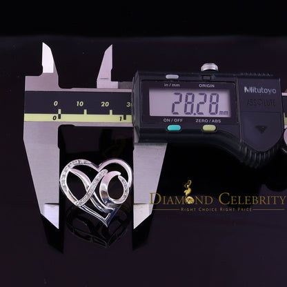 DiamondCelebritees  0.10ct Real Diamond Valentine Special "HEART" Pendant 925 Sterling Silver White