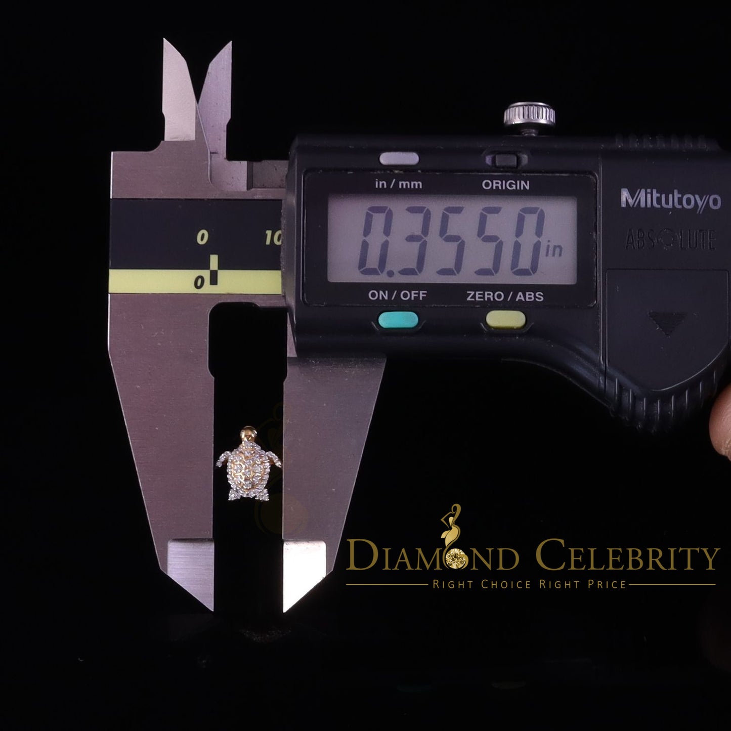 DiamondCelebritees  925 Sterling Yellow Silver 0.50ct Cubic Zirconia Turtle Earring Women & Men's