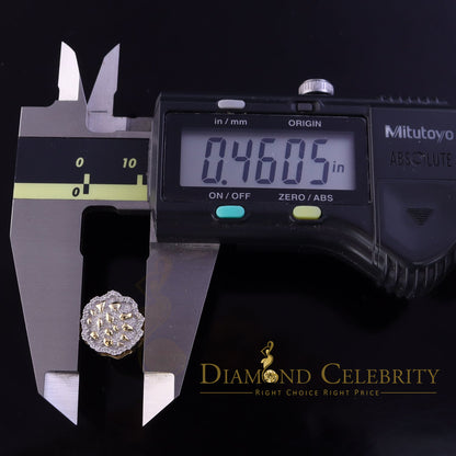 DiamondCelebritees  925 Yellow Silver Nuggtte's 1.38ct Cubic Zirconia Hip Hop Flower Women Earrings