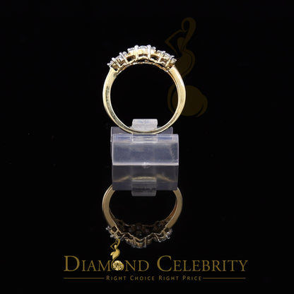 DiamondCelebritees Sterling Yellow Silver Floral-Shaped Cubic Zirconia 2.0ct Womens Ring Size 7